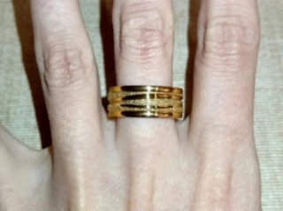 Anillo Acero Inoxidable Dorado Talla 7