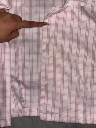 Camisa top cuadros rosa y blanco