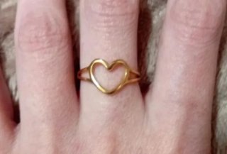 Anillo Corazón Dorado Acero Inoxidable