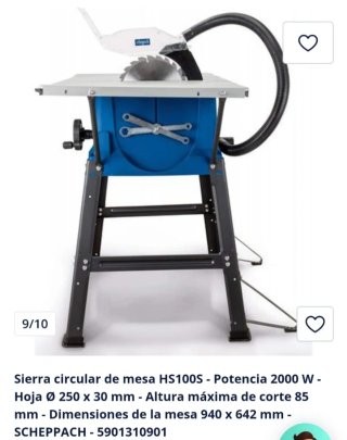 Sierra Circular de Mesa Scheppach HS100S