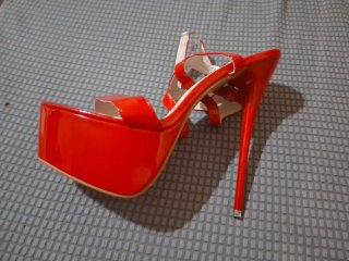 Zapatos sandalias de tacón alto rojos