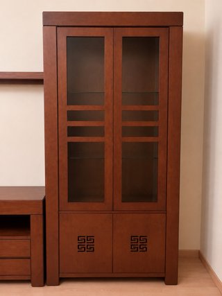 Mueble salón modular madera y estantería