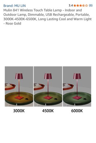 Lámpara LED de mesa recargable roja