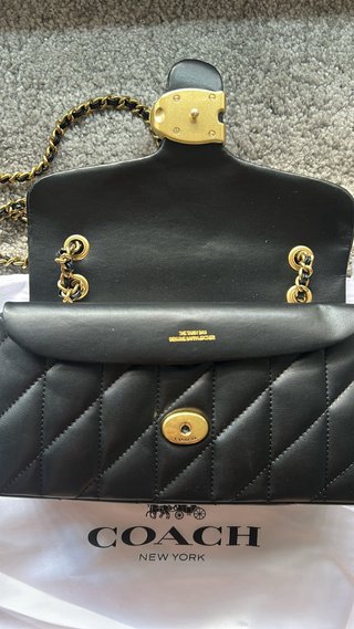 Bolsa Coach Tabby 26 Preta Dourada