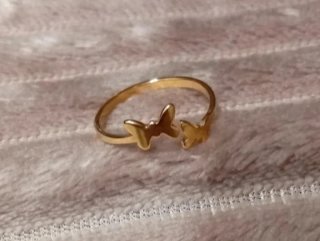 Anillo ajustable mariposas dorado