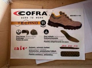 Zapatos de seguridad Cofra marrones y amarillos