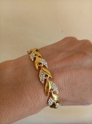 Bracciale donna oro con strass