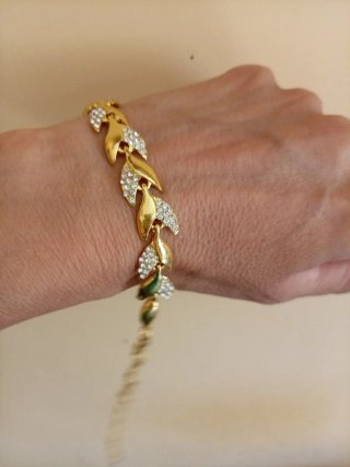 Bracciale donna oro con strass