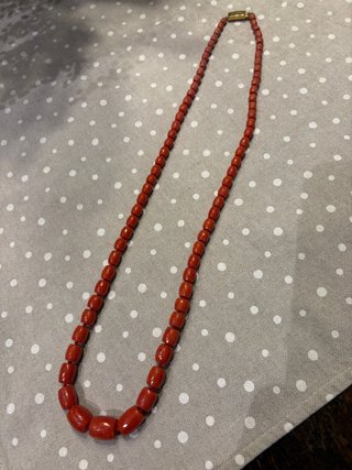 Collana corallo rosso naturale chiusura oro