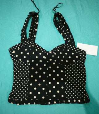 Top Zara lunares negro y blanco
