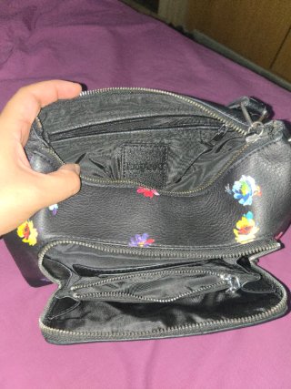 Bolso Desigual Negro Flores Multicolor