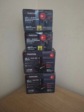 Pack Baterías Parkside 12V 5Ah y 2.5Ah