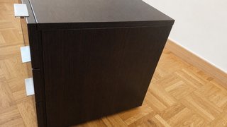 Cabecero wengué con 2 mesitas y mueble auxiliar