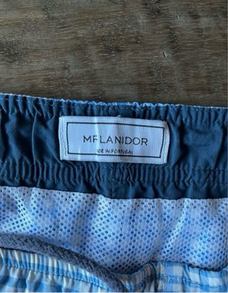 Calções Lanidor M Xadrez Azul e Branco