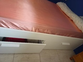 Cama IKEA BRIMNES 190x200 + Somier + 4 cajones