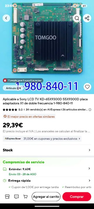 TV Sony 55 pulgadas no funciona