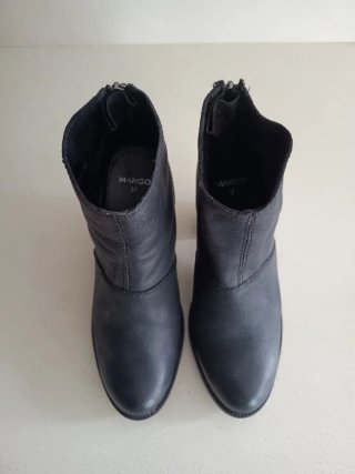 Botines camperos boho piel cremallera trasera