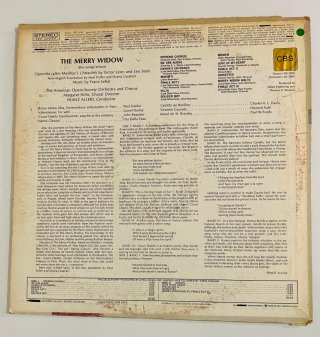 LP La Vedova Allegra - Franz Lehar
