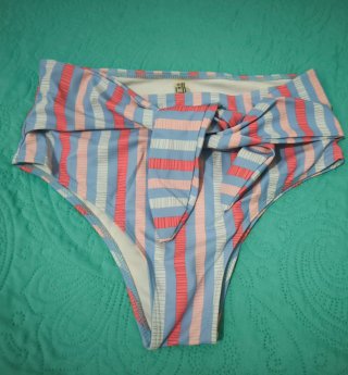 Braga bikini rayas azul y rosa