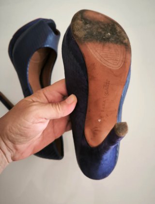 Sapatos de salto alto Zara azul tamanho 36