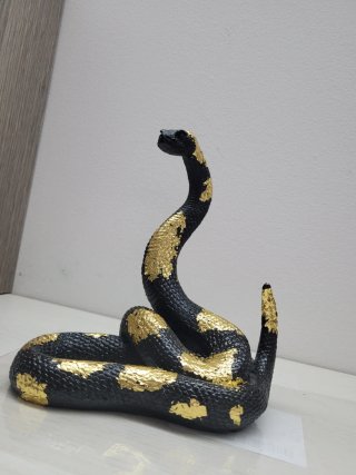 Serpente decorativo Art Déco nero e oro