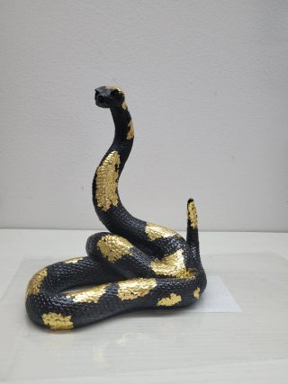 Serpente decorativo Art Déco nero e oro
