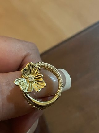 Anillo Oro Laminado 14k Flor Circonitas