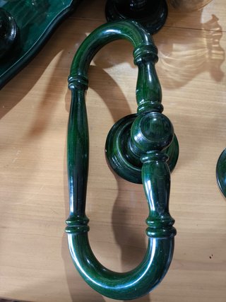 Accesorios de baño verde botella
