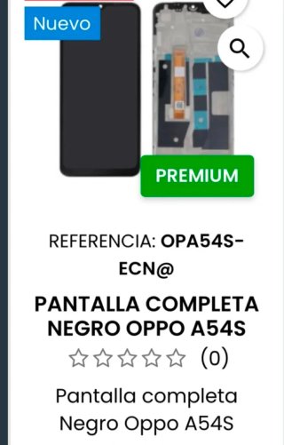 Pantalla Oppo A54s Negra Premium
