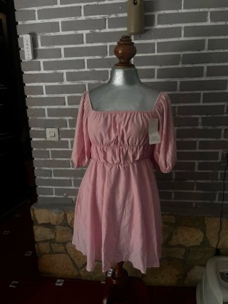Vestido largo azul con lentejuelas