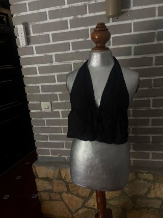 Vestido largo azul con lentejuelas