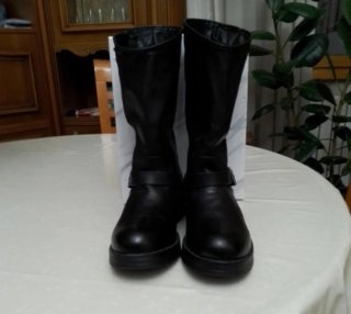 Stivali biker n.40 tacco 4cm neri