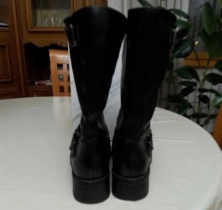Stivali biker n.40 tacco 4cm neri