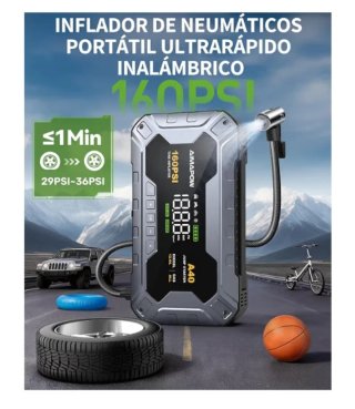 AIMAPOW A40 Arrancador Coche 9000A + Compresor
