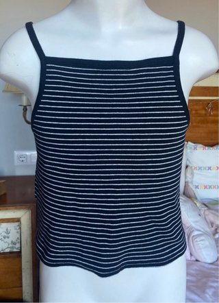 Camiseta Mango canalé rayas XS