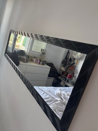 Espejo Marco Negro Rectangular