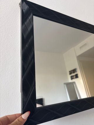 Espejo Marco Negro Rectangular