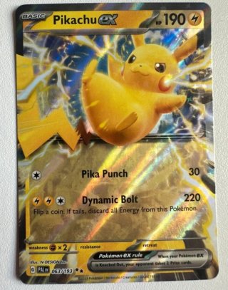 Carta Pokémon Pikachu EX 063/193 ingles
