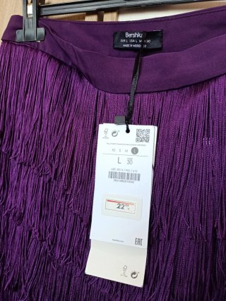 Falda pantalón Bershka flecos morada Talla L