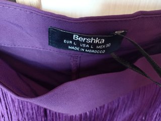 Falda pantalón Bershka flecos morada Talla L