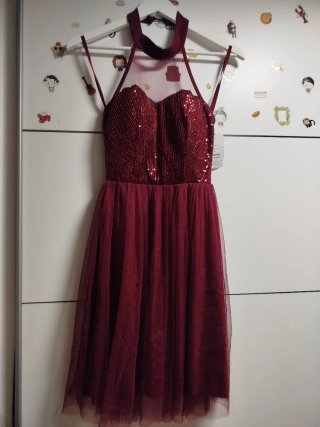 Vestido de fiesta lentejuelas y tul