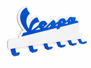 Colgador Llaves Vespa Logo 3D 5 Ganchos