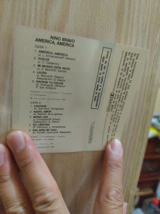 Casete Nino Bravo América América Original
