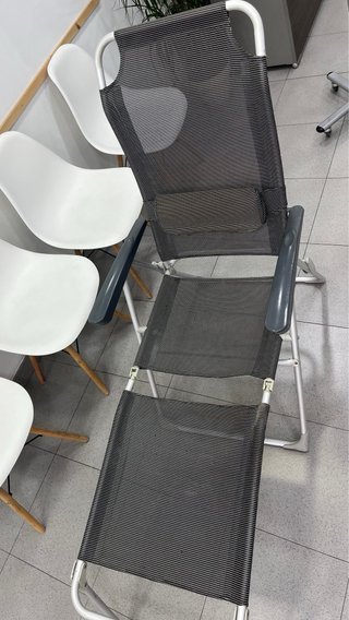 2 Sillas Camping Reclinables con Reposapiés