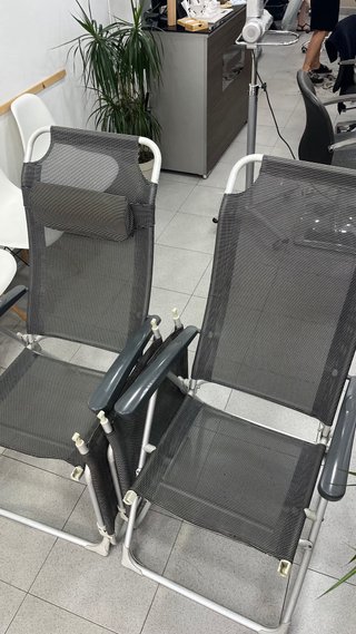 2 Sillas Camping Reclinables con Reposapiés