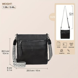 Bolso bandolera GLADDON negro