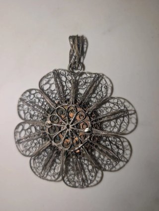 Medalla Cuna Antigua Filigrana Niño Jesús Años 50