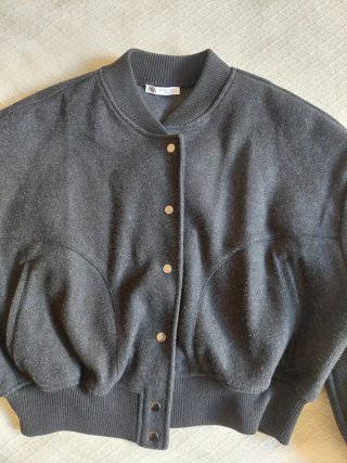 Zara - cazadora bomber gris oscuro