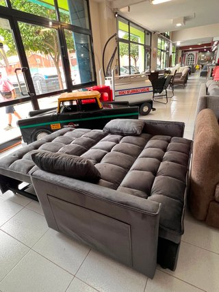 Sofá Cama 2 Plazas Negro Terciopelo