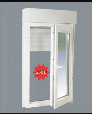 Ventana aluminio abatible con persiana
